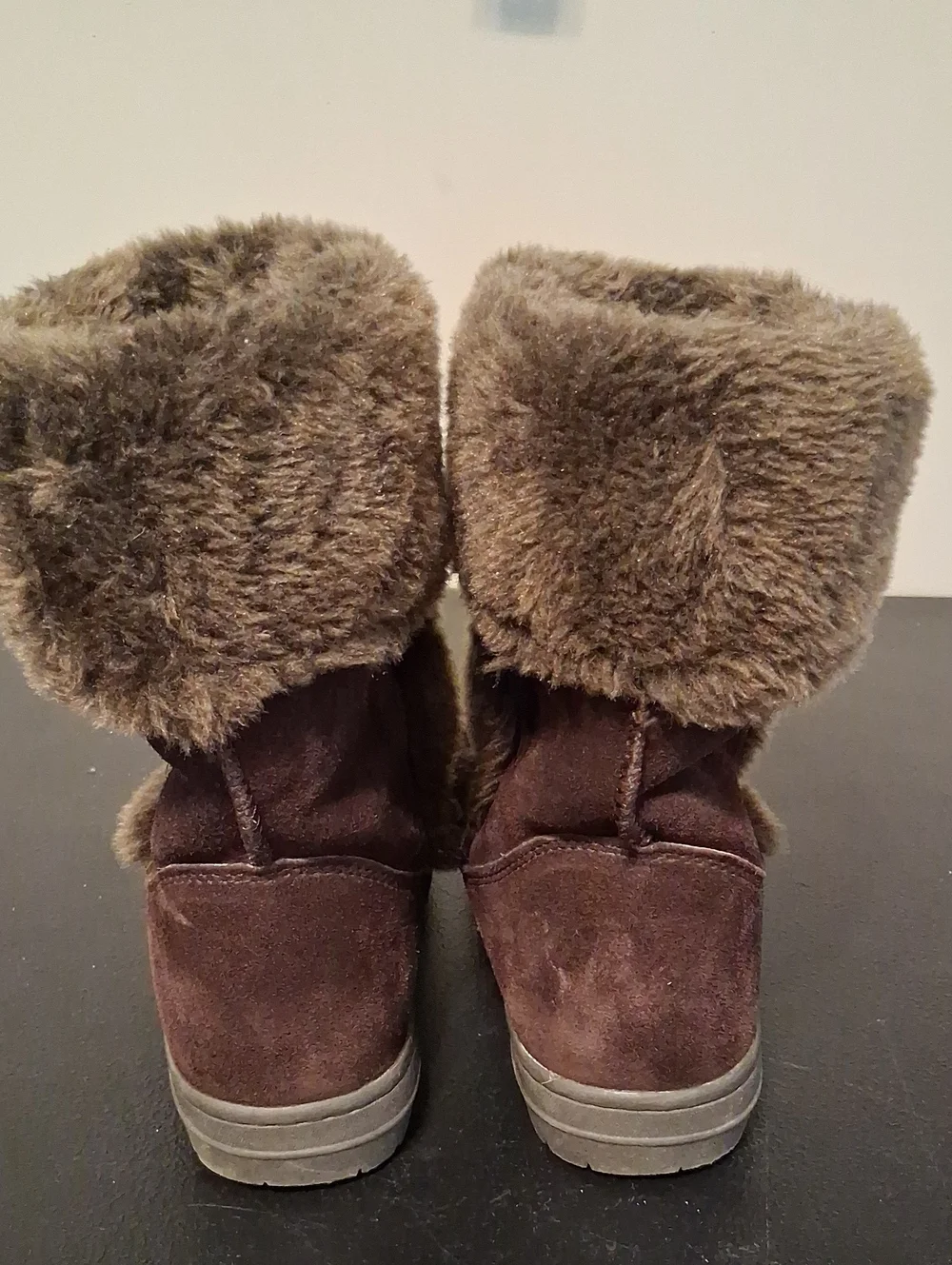 Style & Co. Witty Genuine Brown Leather Mid-Calf Winter Faux Fur Ljned Boots 10M
